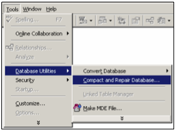 Banco de dados de acesso corrompido