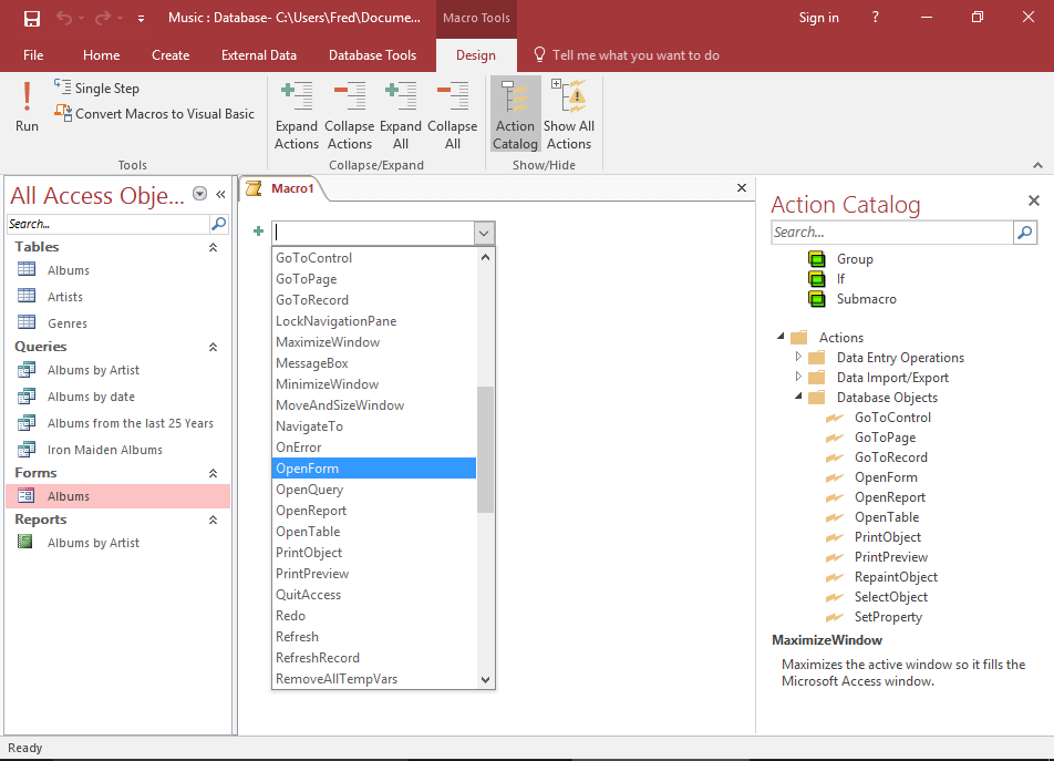 Maneiras de criar macros no banco de dados MS Access