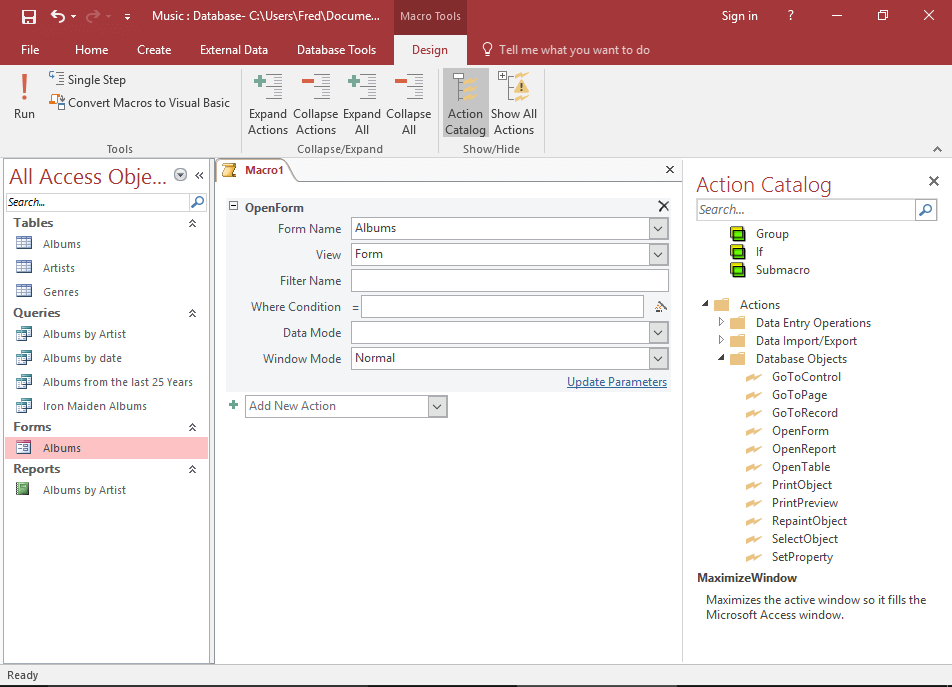 Maneiras de criar macros no banco de dados MS Access