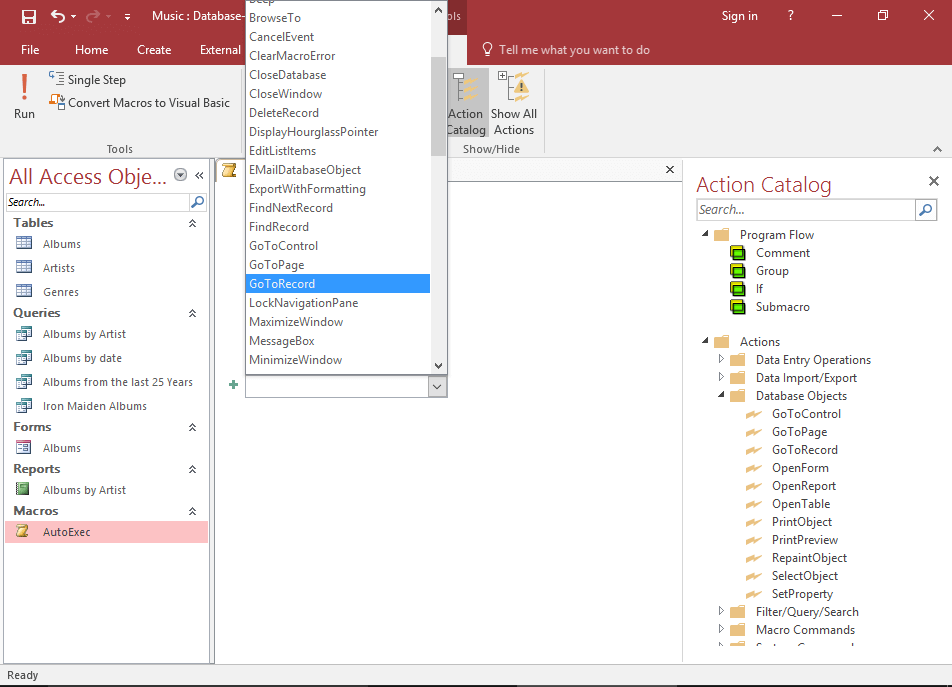 Maneiras de criar macros no banco de dados MS Access