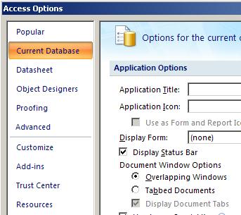 Reexibir consulta e tabela no MS-Access 2007