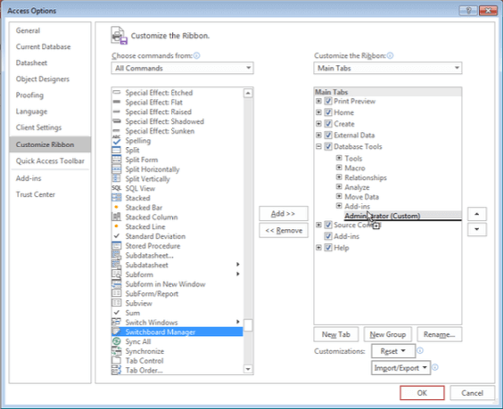  Fix MS Access Switchboard Manager Faltando 1