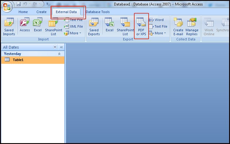 converter o Access relatório para PDF