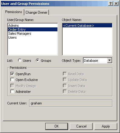 Conceder permissões a um banco de dados e seus objetos 3