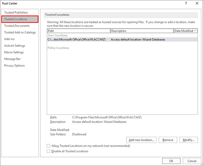 assistente do MS Access que não está funcionando