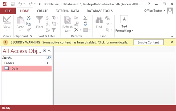 O mecanismo de banco de dados do Microsoft Access Não poderia encontrar o objeto