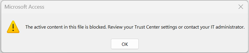 O conteúdo ativo neste arquivo está Blocked