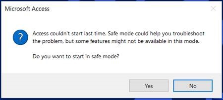Corrigir Microsoft Access Couldn’t Start Last Time